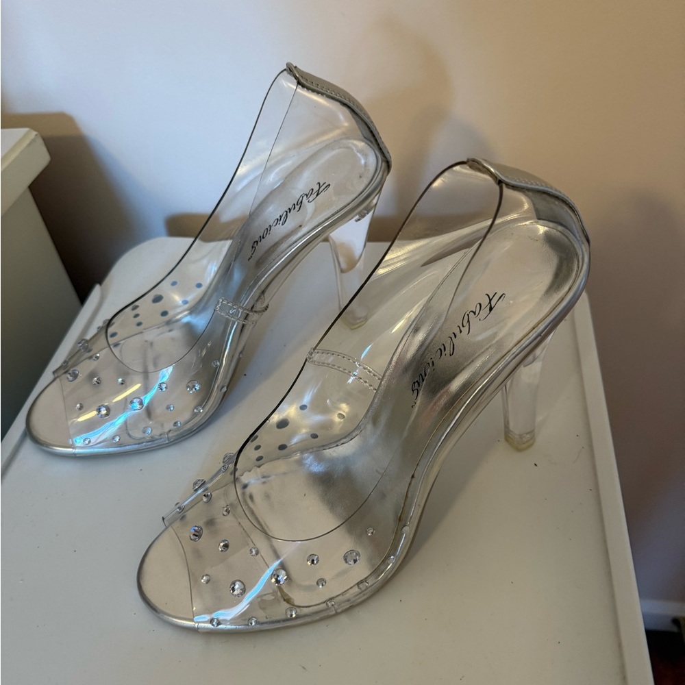 Clear Rhinestone Embellished Heels - Picture 3 of 11